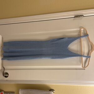 Blue Knit Sleeveless Dress